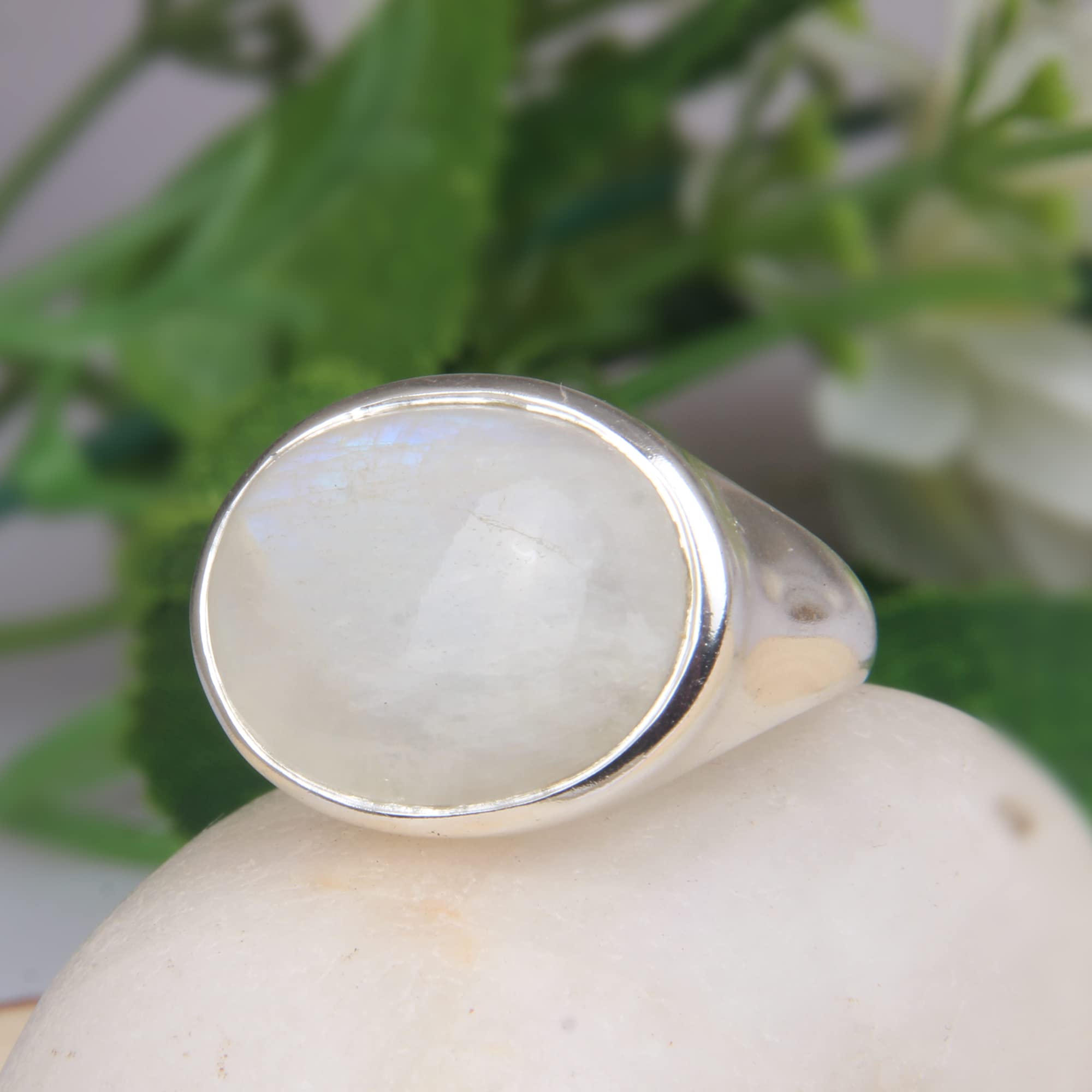 Handmade Rainbow Moonstone Ring for Women - Elegant Wedding, Engagement, Bridesmaid & Mother's Jewelry - Personalized Birthday, Graduation, Retirement & Teacher Gift (Size 9.5) | Perfect for Special Occasions, Daily Wear & Gift Giving
