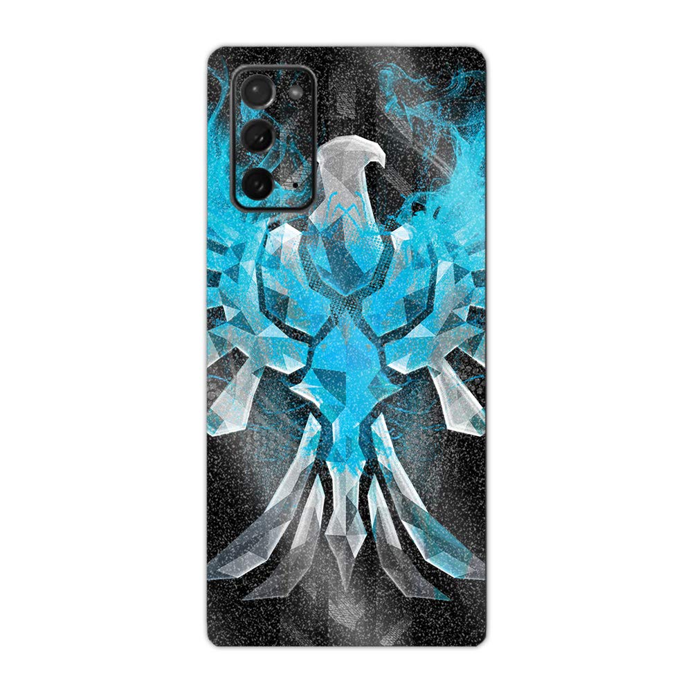 MightySkins Glossy Glitter Skin Cover for Samsung Galaxy Note 20 5G - Blue Reborn | Protective & Durable High-Gloss Finish | Easy to Apply & Remove | Made in USA | Perfect for Daily Use, Travel & Customization