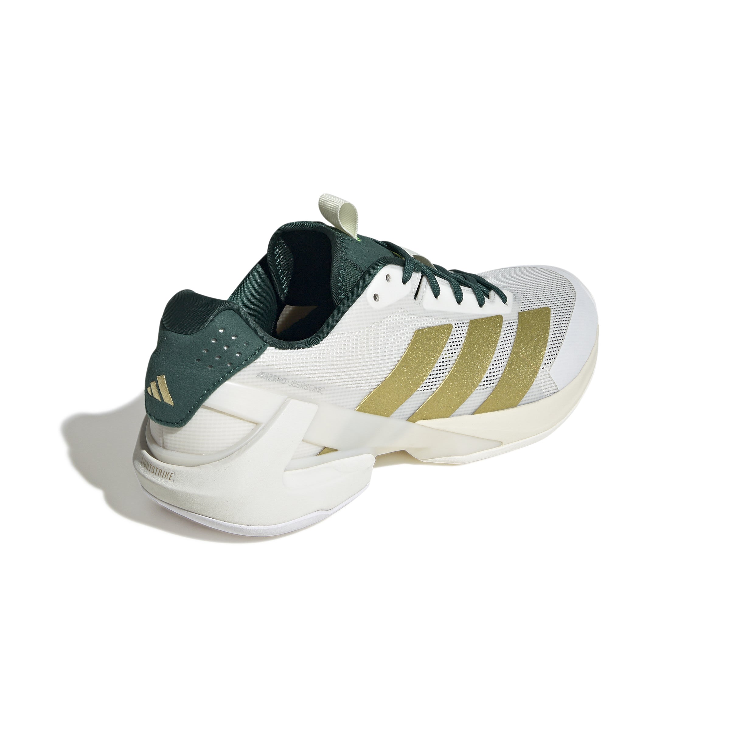 Adidas Adizero Ubersonic 5 Men's Tennis Shoes - White/Gold/Green | Lightweight Performance Court Shoes for Competitive Play & Training | Perfect for Hard Court Matches & Daily Practice