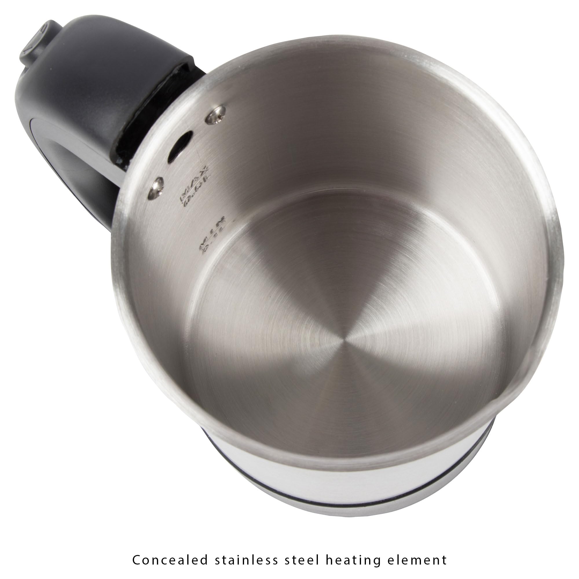 Bomann® WKR 1162 CB Compact 0.5L Travel Electric Kettle with Concealed Heating Element & 2 Cups - Stainless Steel Mini Kettle for Office, Dorm, Camping & Hotel Use
