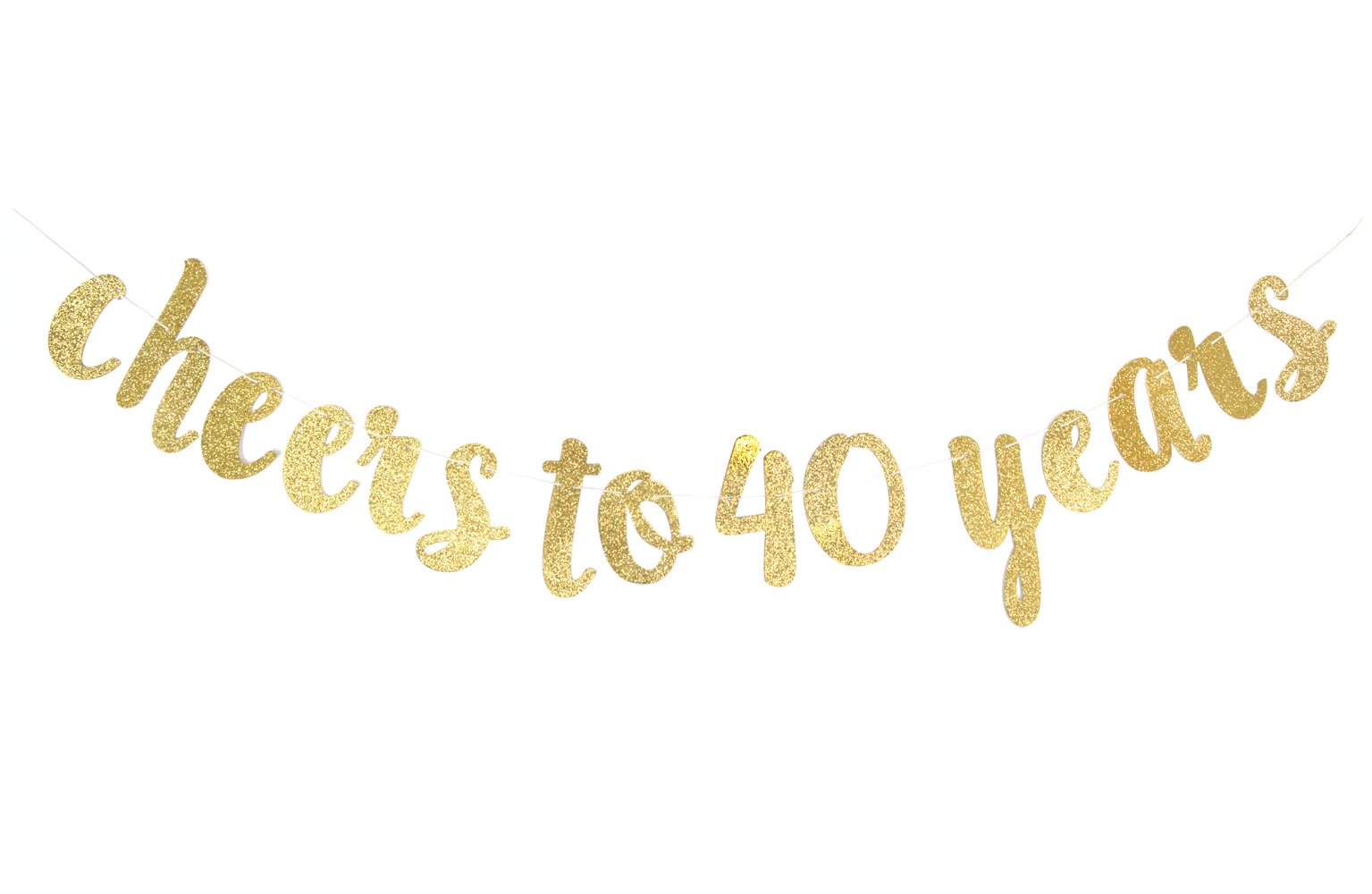 Happy 40th Birthday Banner & Anniversary Decor - Cheers to 40 Years Party Sign - Perfect for Milestone Celebrations, Birthday Parties & Wedding Anniversaries