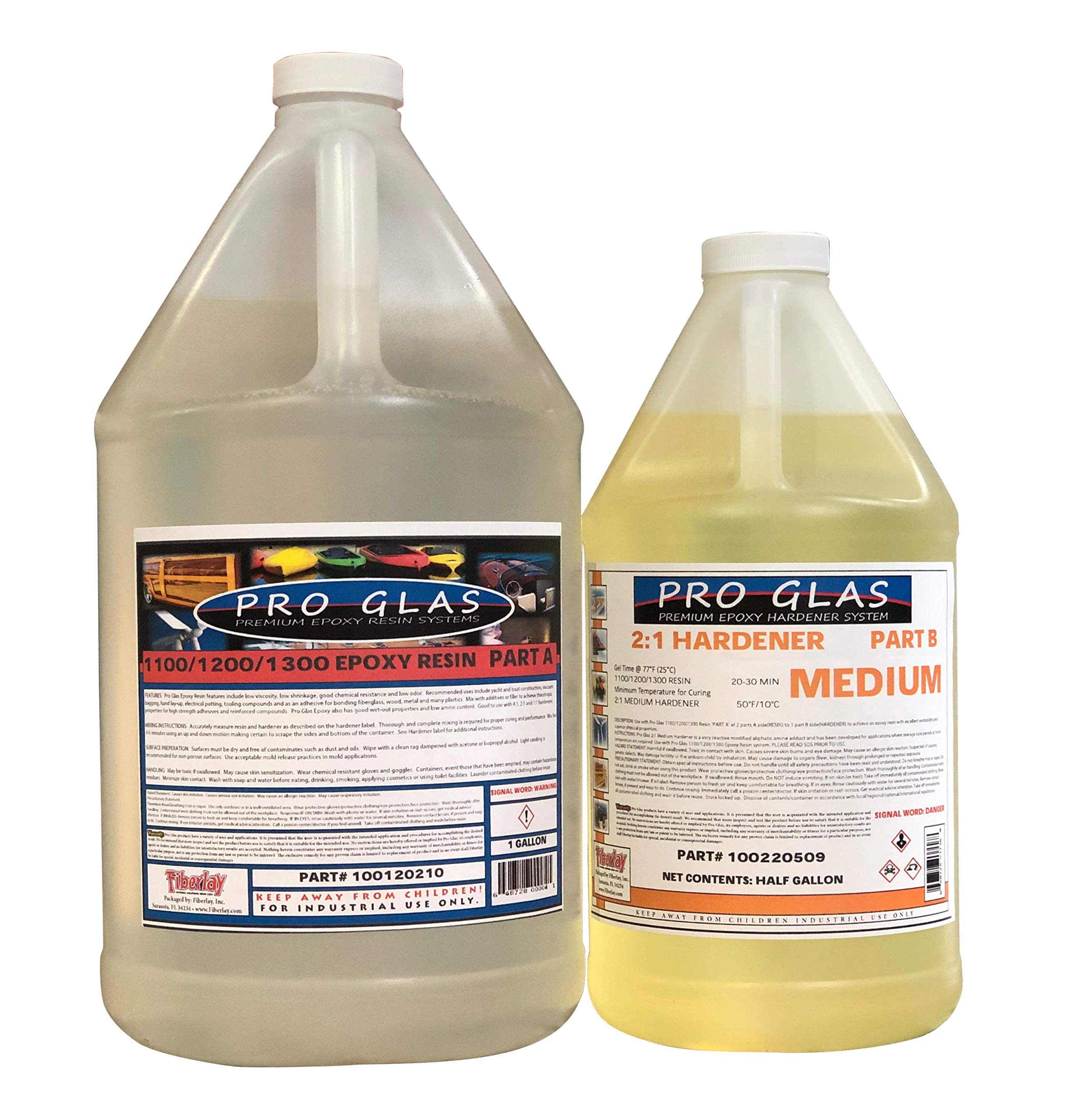 High Strength Epoxy Laminating Resin 2:1 Kit - UV Stable, Fast Curing for Fiberglass & Carbon Fiber - Ideal for Boat Repair, Surfboard Making & Marine Applications (1.5 Gallon Kit)
