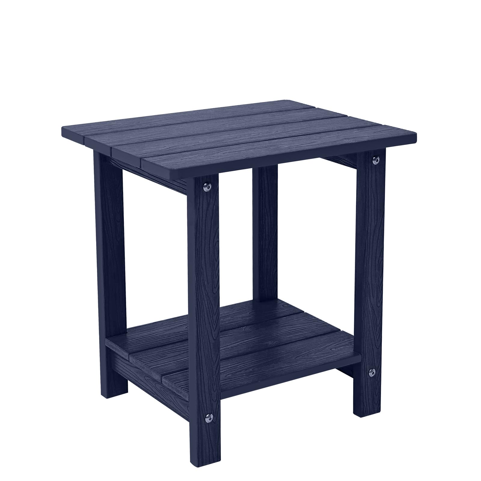 Weather-Resistant Outdoor Side Table - Double Small Adirondack End Table for Patio, Pool, Deck & Porch - 17