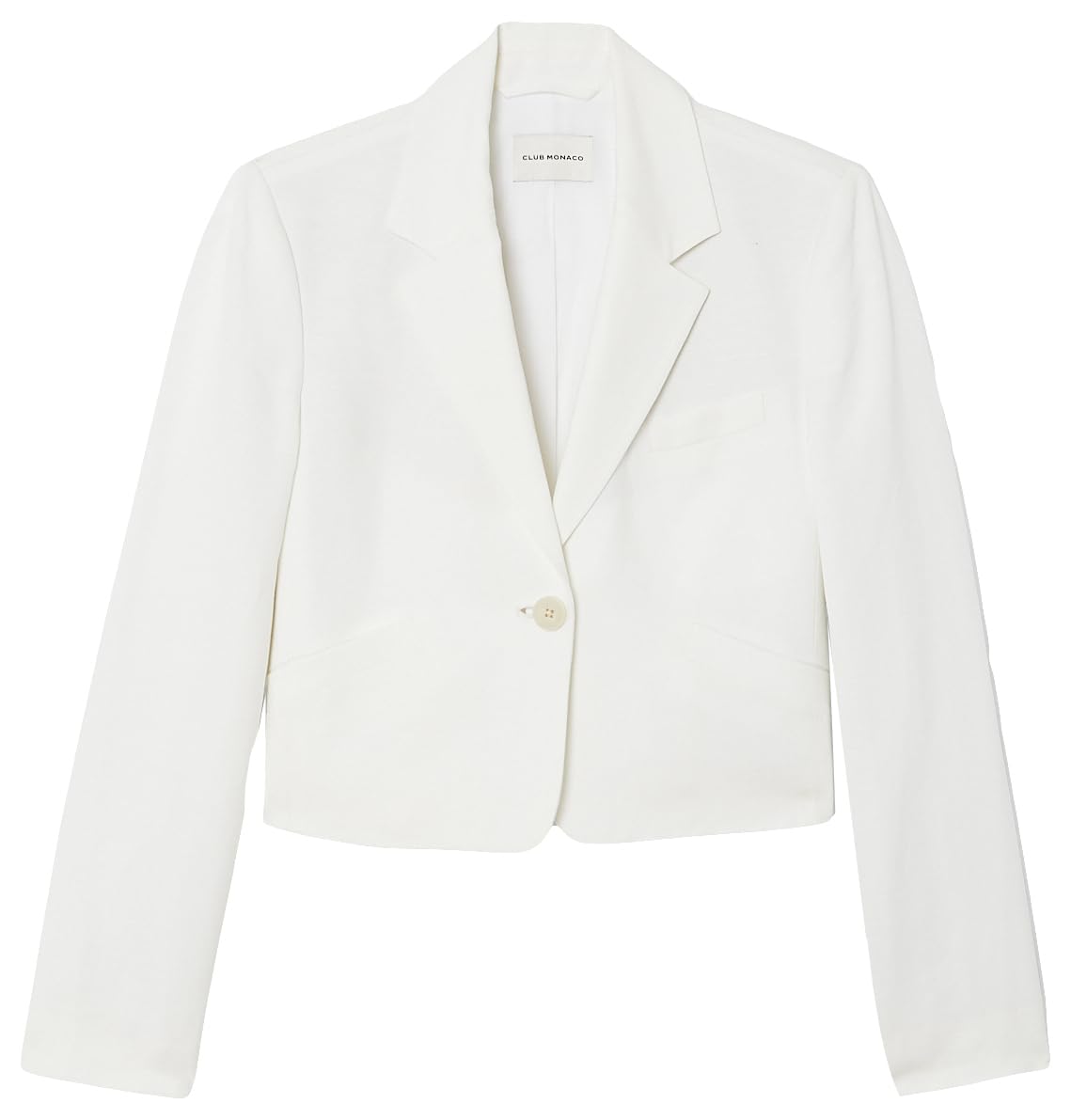 Club Monaco Women's Cropped Linen Blend Blazer - Lightweight Summer Jacket for Office Wear & Casual Outfits | Professional & Stylish Women's Fashion