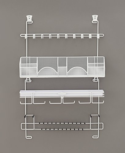 Men's Over the Door Belt Organizer - 43 Hooks Wall Mount Tie & Accessory Rack | Space Saving Closet Storage Solution for Ties, Belts, Scarves | Perfect for Bedroom, Closet, Office Organization (White)