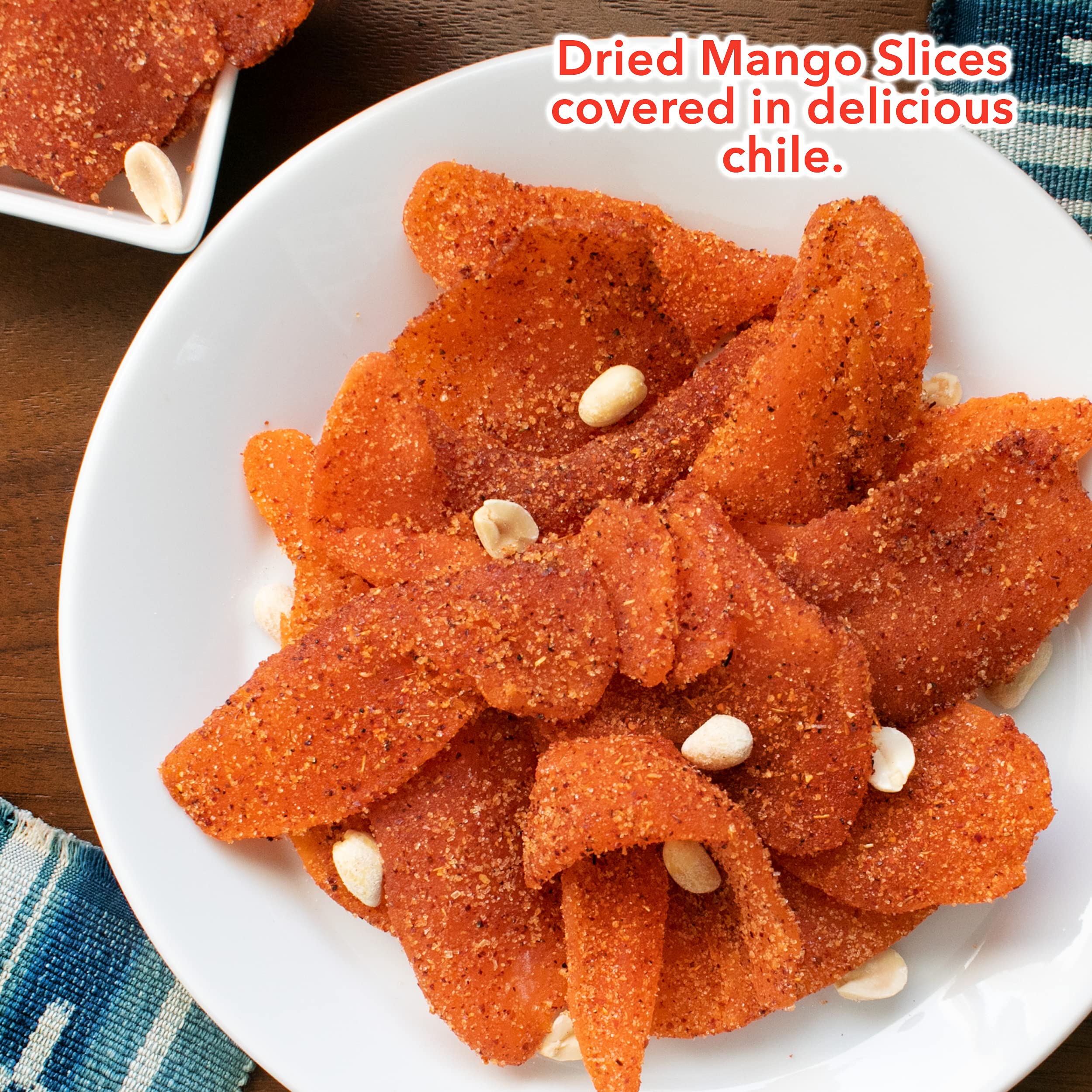 Spicy Dehydrated Mango Slices with Chili (8.8 oz) - Natural Dried Fruit Snack - Sweet & Hot Flavor - Perfect for On-the-Go, Hiking, Office Snacks & Healthy Treats