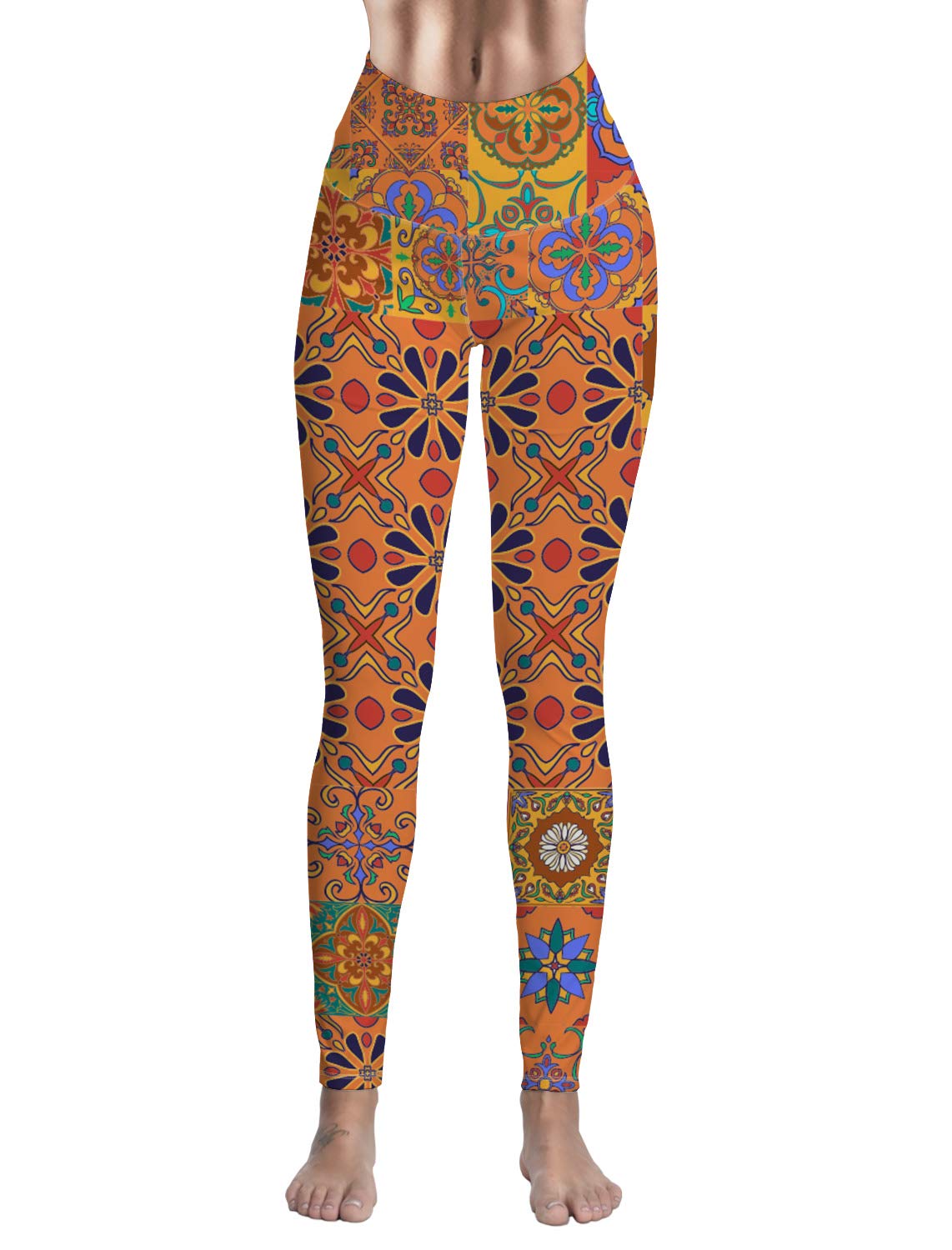 Women's Banana Leaf Printed High-Waisted Workout Leggings - Yoga Running Gym Pants for Women - Breathable Stretchy Fitness Tights for Yoga, Running & Lounge Wear