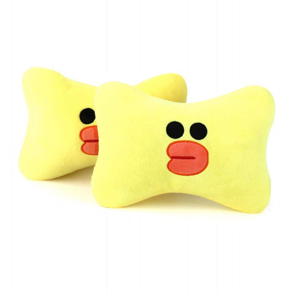 Xinmier 2-Pack Cute Cartoon Car Headrest Pillow - Universal Soft Cotton Neck Support Pillow for Women, Girls & Kids - Car Seat Accessories (Colorful) - Perfect for Road Trips, Long Drives & Travel Comfort