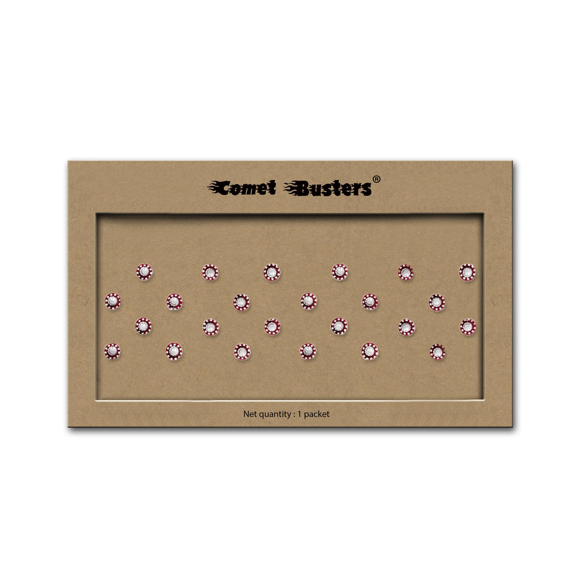 Comet Busters Maroon Pearl Bindis (BV559) - Premium Self-Adhesive Forehead Decoration for Festivals, Weddings & Special Occasions