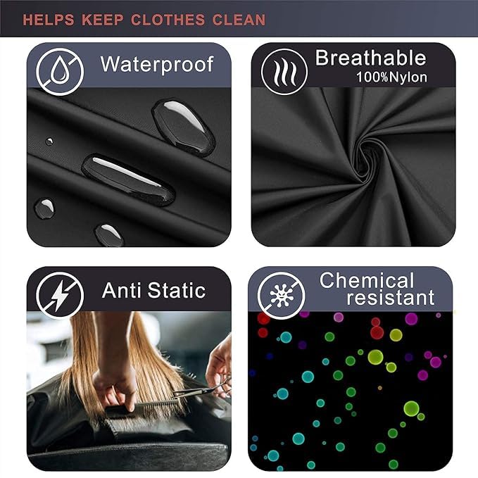 INAAYA Waterproof Hair Cutting Sheet - Professional Salon Hair Dressing Gown & Cape Apron for Men & Women (Pack of 1) - Perfect for Home Haircuts, Barber Shops & Styling Salons