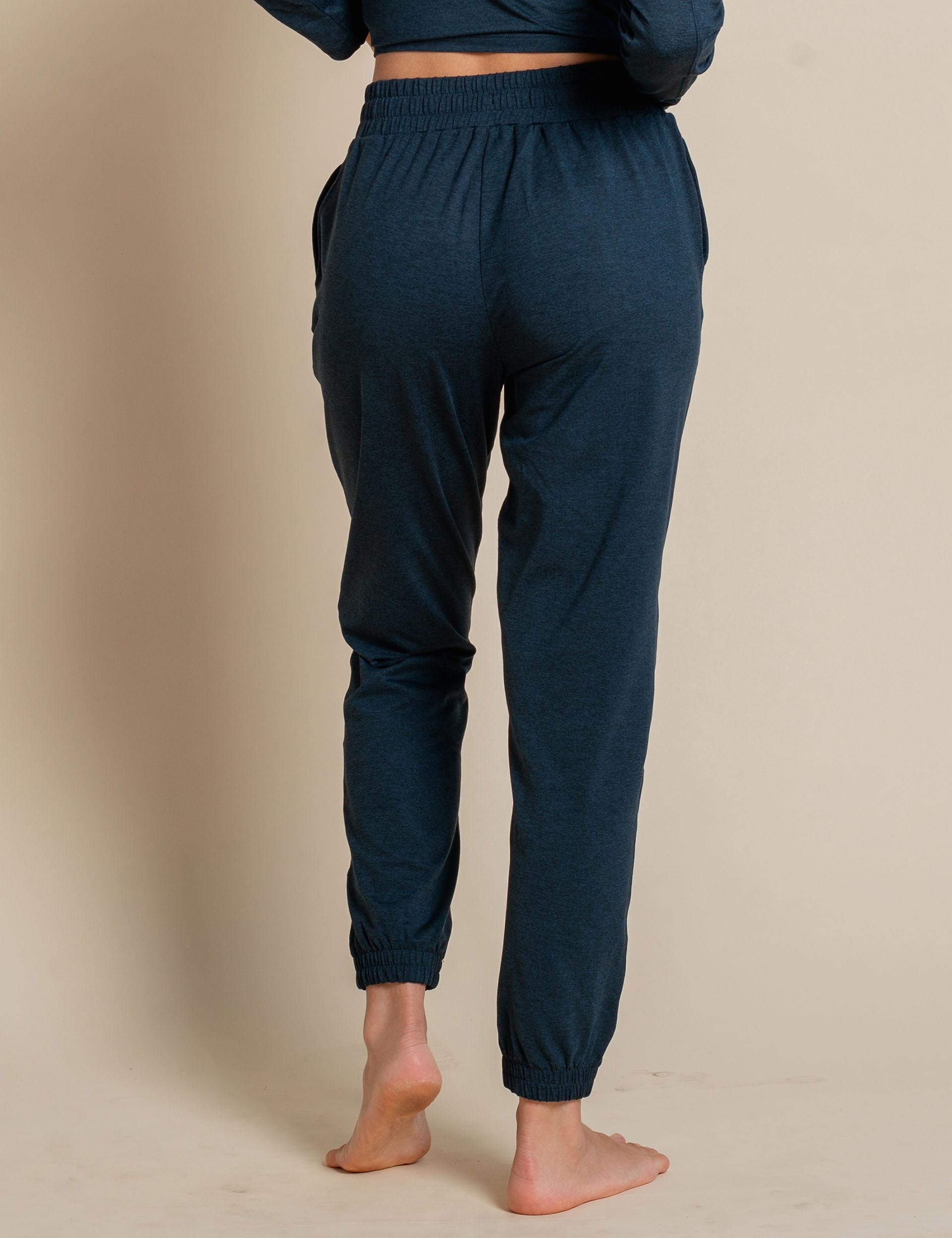 ReSet Jogger Pants for Women - Midnight Black Athletic Lounge Pants - Perfect for Yoga, Running, Gym Workouts & Casual Wear