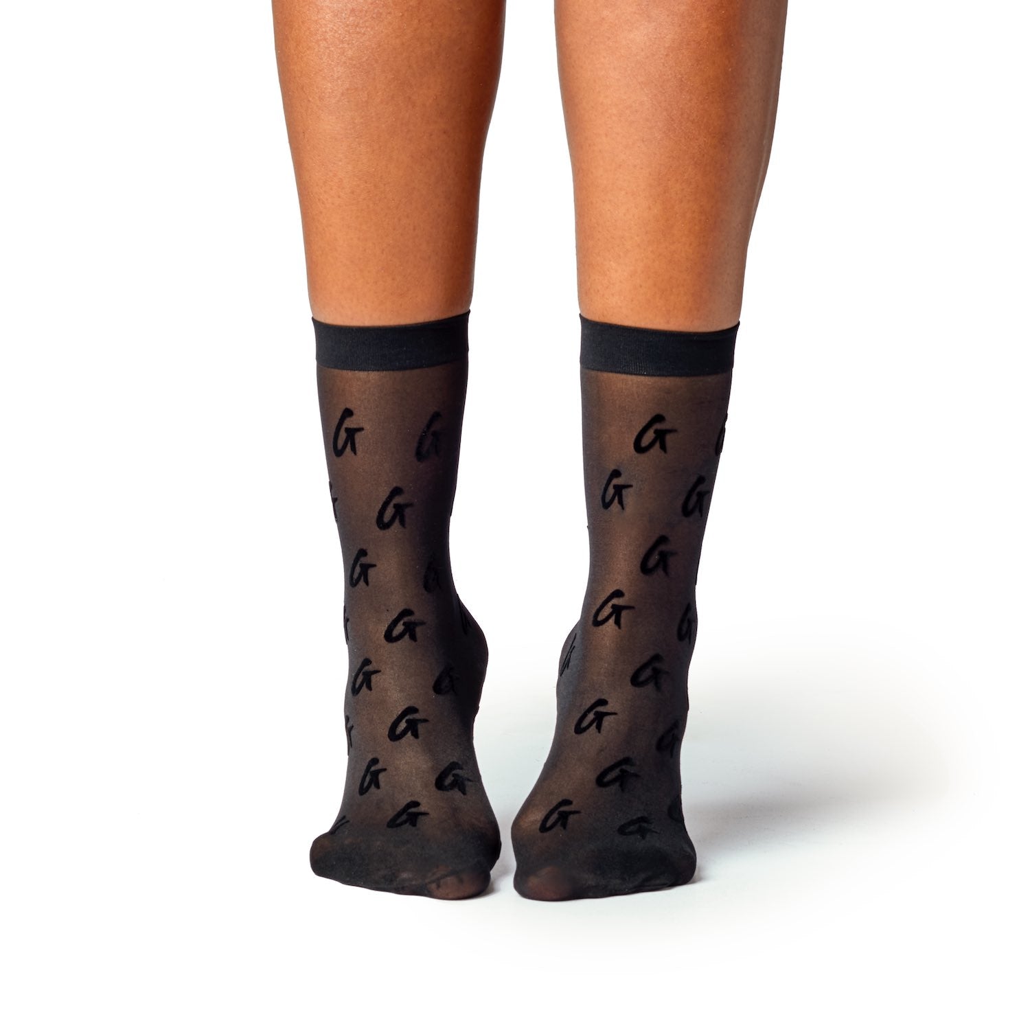 SHEER LOGO SOCKS for Women - Black Sheer Ankle Socks with Logo Design - Comfortable & Breathable Everyday Socks for Casual Wear, Workout, and Fashion Outfits