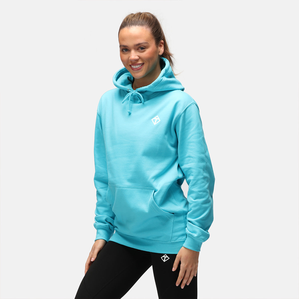 Turquoise Diamond Hoodie for Women - Stylish & Comfortable Pullover Sweatshirt - Perfect for Casual Wear, Gym, and Outdoor Activities