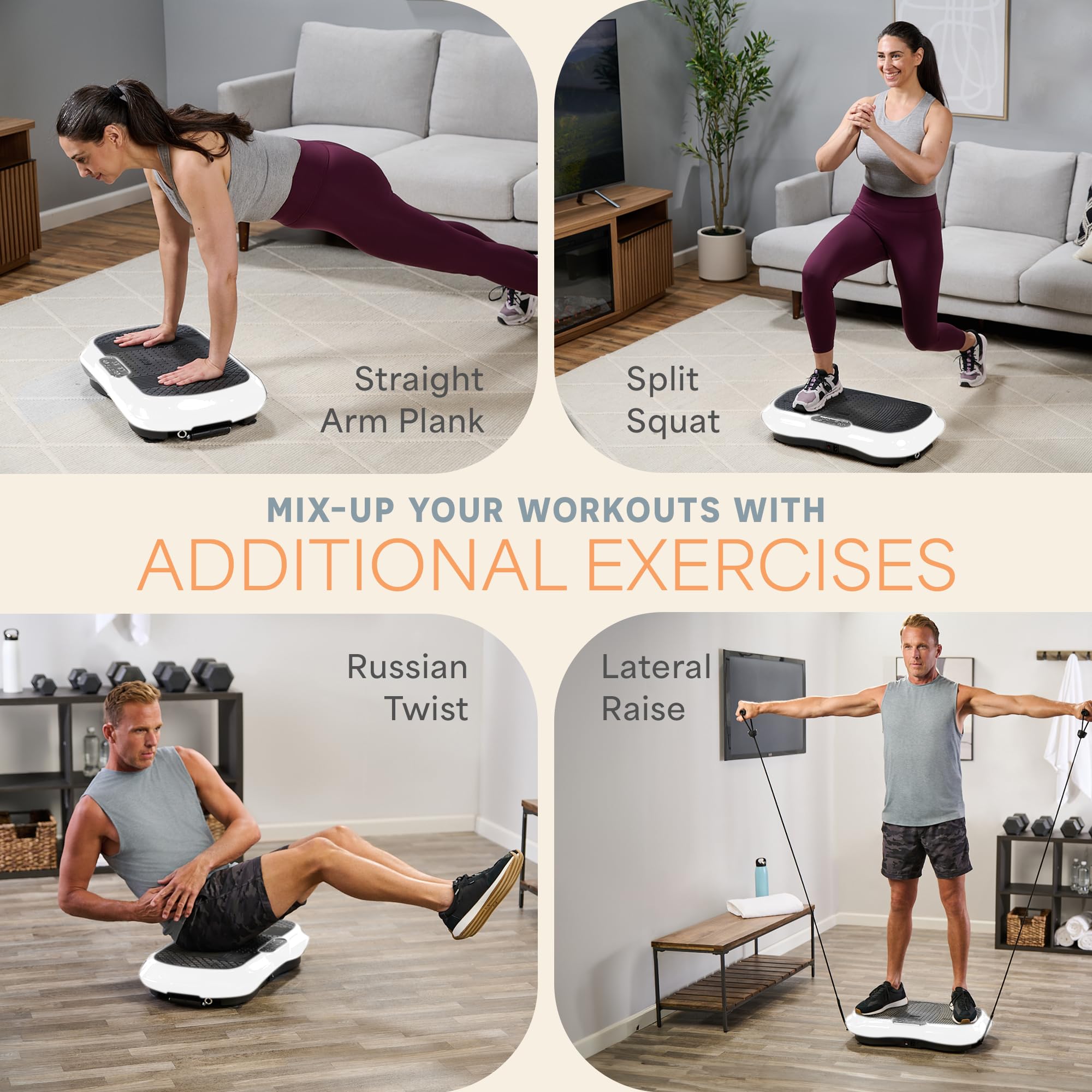 Lifepro Waver Vibration Plate Exercise Machine - High-Intensity Whole Body Vibration Platform with Resistance Bands for Muscle Activation, Strength Training & Weight Loss | Home Gym Equipment for Toning, Cellulite Reduction & Recovery Workouts