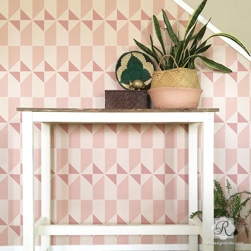 Calypso Tiles Allover Stencil - DIY Home Decor, Wall & Floor Tile Patterns - Perfect for Bathroom, Kitchen & Backsplash Designs