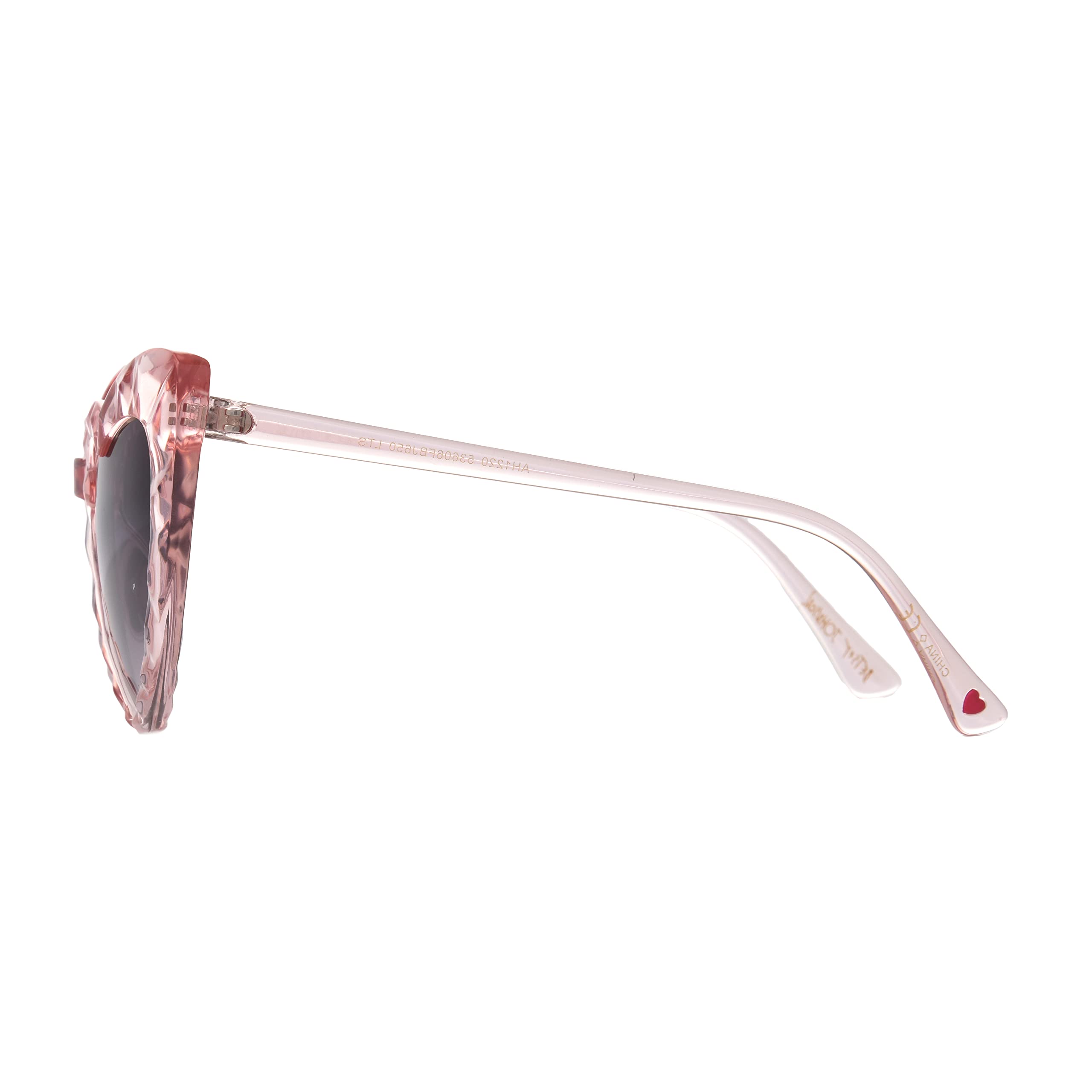 Betsey Johnson Women's Brea Heart-Shaped Sunglasses - Trendy UV Protection Cat Eye Glasses for Women, Perfect for Beach, Vacation & Summer Outfits