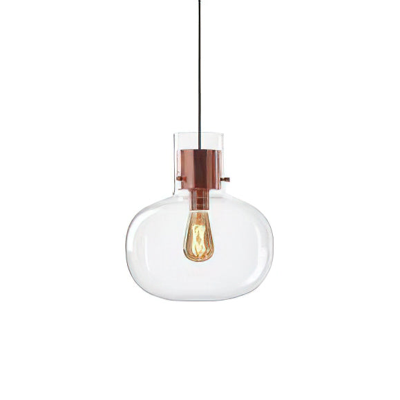 Cambre Glass Pendant Light - Modern Hanging Fixture for Kitchen Island, Dining Room & Bedroom Lighting - Dimmable LED Chandelier with Clear Glass Shade