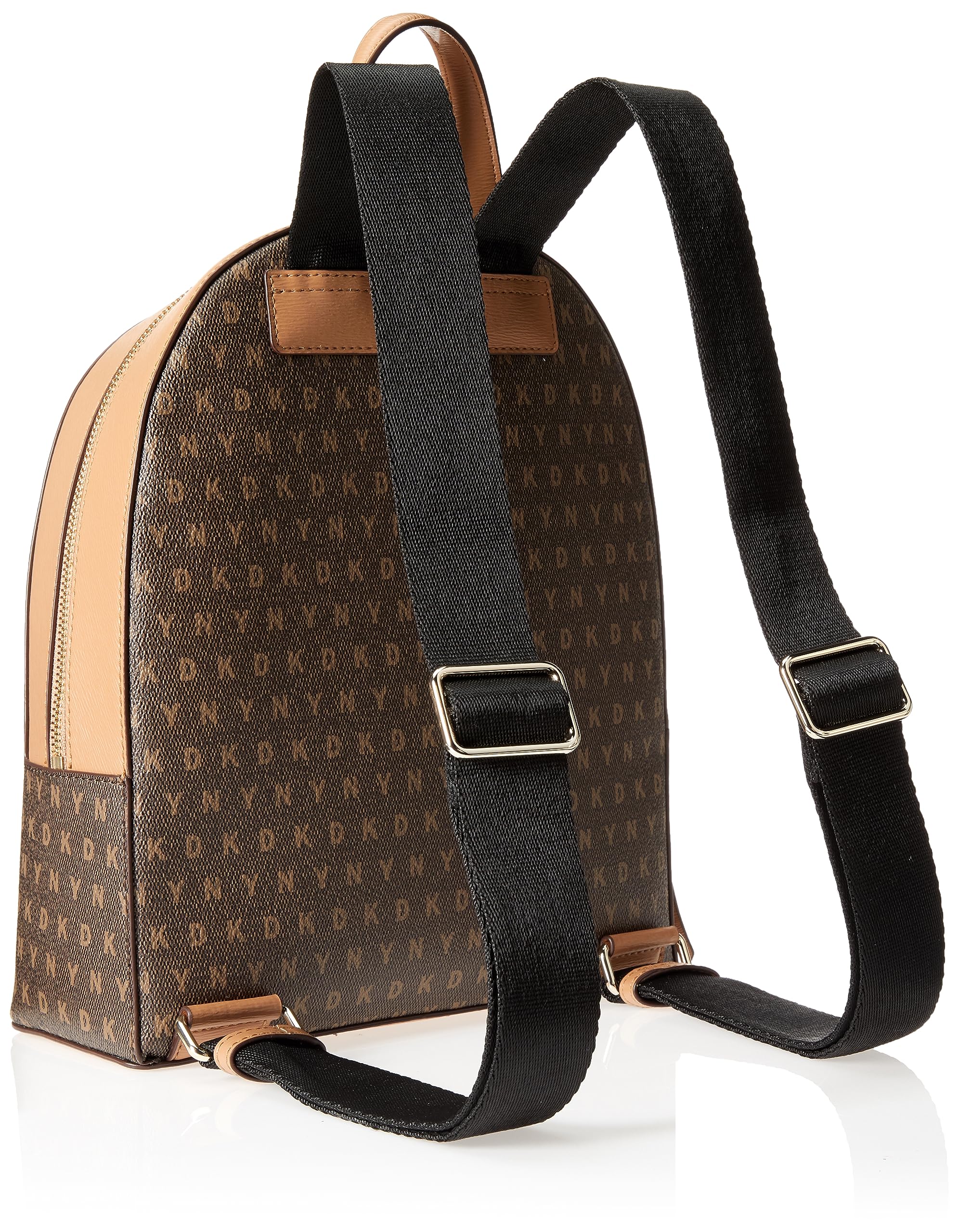 DKNY Chelsea Backpack for Women & Men - Stylish Mocha & Cashew Brown Leather Laptop Backpack - Perfect for Work, Travel & College Campus Use