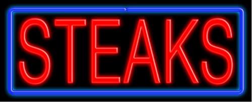 Vintage Steakhouse Neon Sign #10295 - Handmade in USA - Perfect for Bar, Restaurant & Man Cave Decor