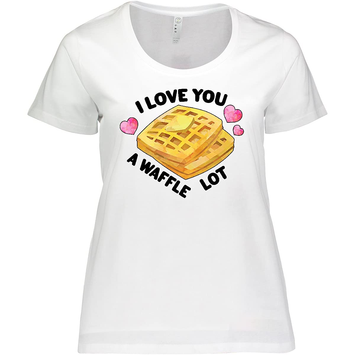Valentine's Day 'I Love You a Waffle Lot' Women's Plus Size Graphic T-Shirt - Cute Casual Outfit for Date Night & Couple Gifts