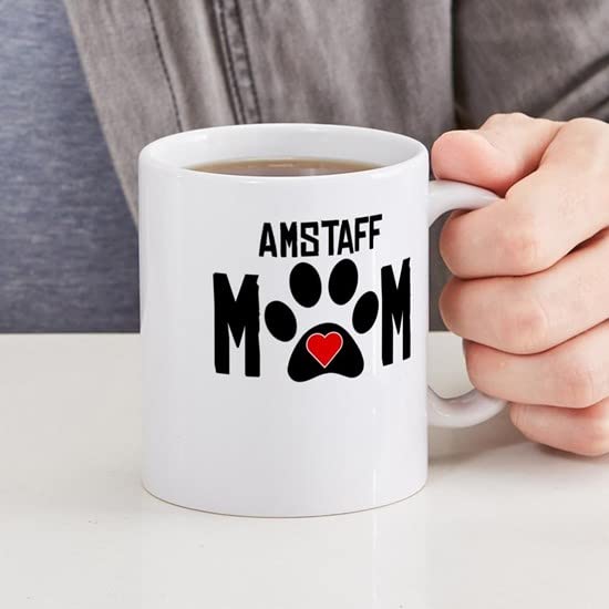 Amstaff Mom Ceramic Coffee Mug 11 oz (325 ml) - Perfect Gift for Dog Lovers, Ideal for Hot Drinks, Tea & Coffee at Home or Office