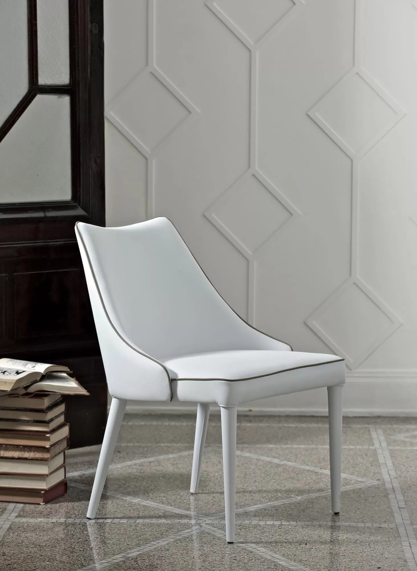 Bontempi Clara Armchair - Modern Accent Chair for Living Room, Bedroom & Office - Stylish Upholstered Lounge Chair with Wooden Legs - Perfect for Home Decor & Relaxation
