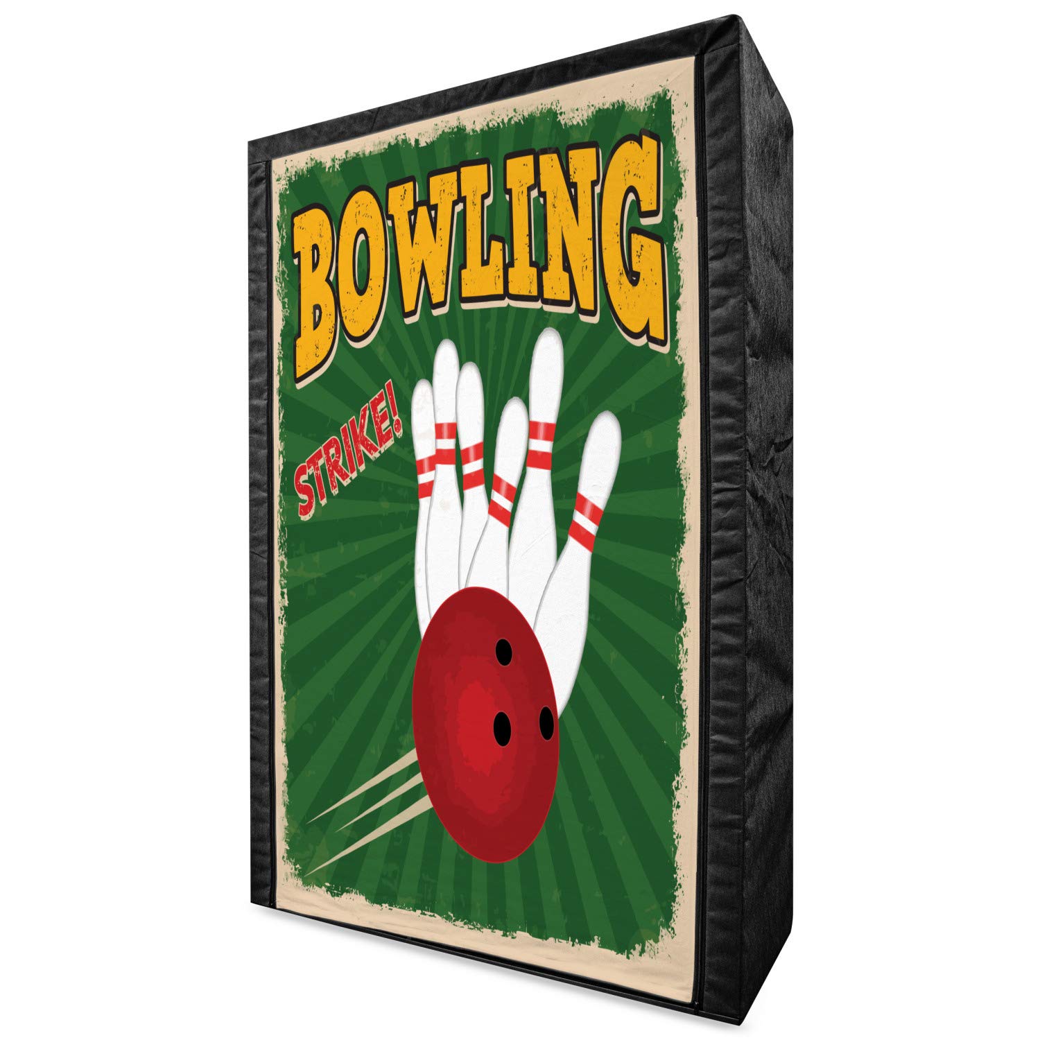 Ambesonne Vintage Portable Fabric Wardrobe with Bowling Balls & Pins Design - 42.5