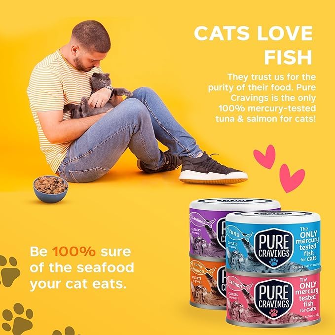 Premium Grain-Free Wet Cat Food Variety Pack - Tuna, Salmon & Sardines in Gravy | 100% Mercury-Tested, High Protein, Non-GMO Cat Food | 12-Pack for Adult & Senior Cats | Perfect for Mealtime, Travel & Picky Eaters