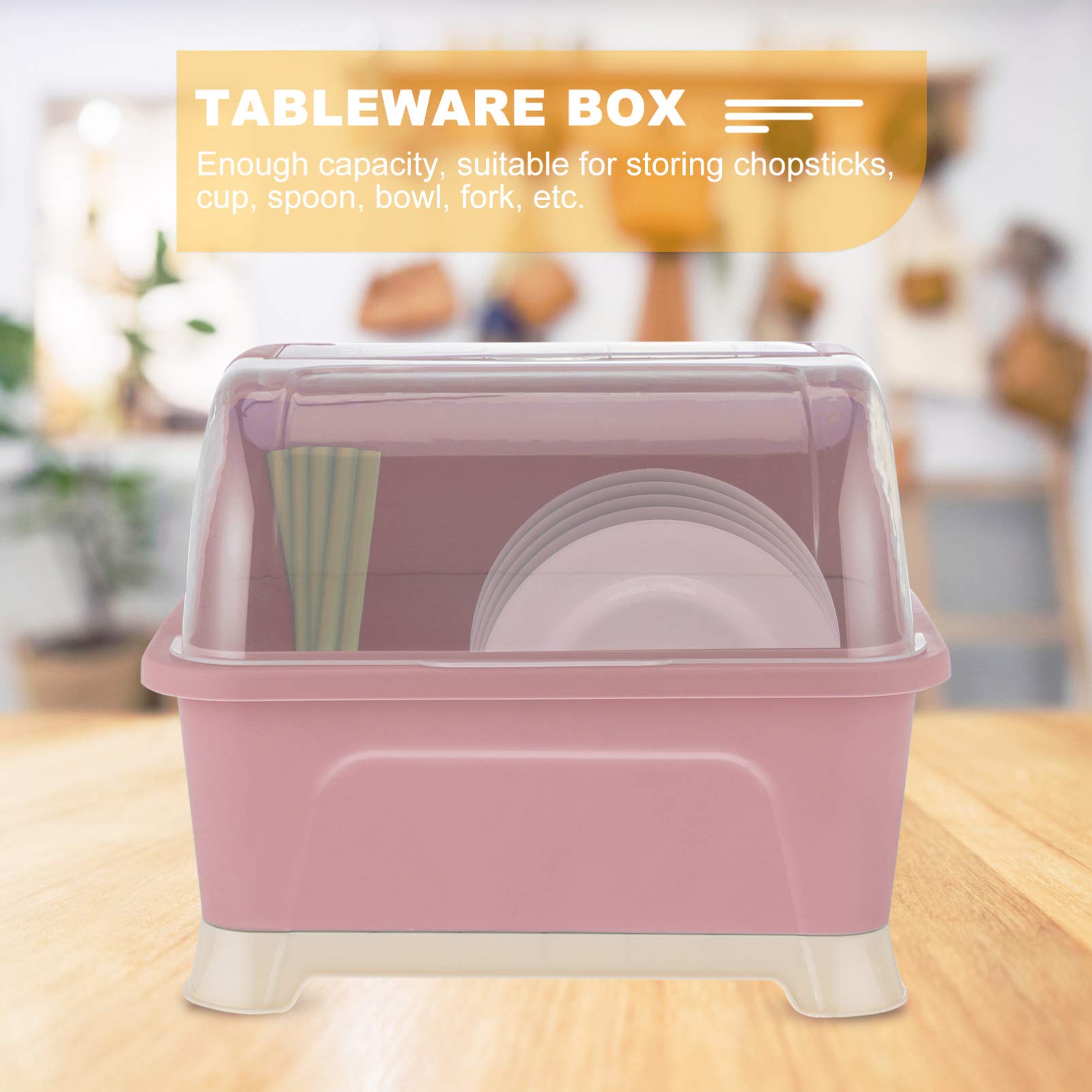 Hemoton 1-Piece Plastic Drain Basket - Kitchen Dish Rack Organizer with Chopsticks Holder, Bread Plate & Baby Cup Storage | Perfect for Countertop, Sink & Cabinet Organization