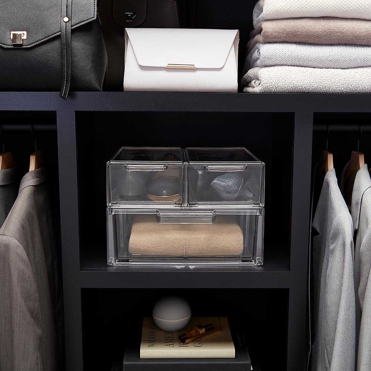 Clear Stackable Shoe Storage Drawers - Organizer for Closet, Bedroom & Entryway (Multiple Sizes) - Perfect for Sneakers, Heels & Boots Organization