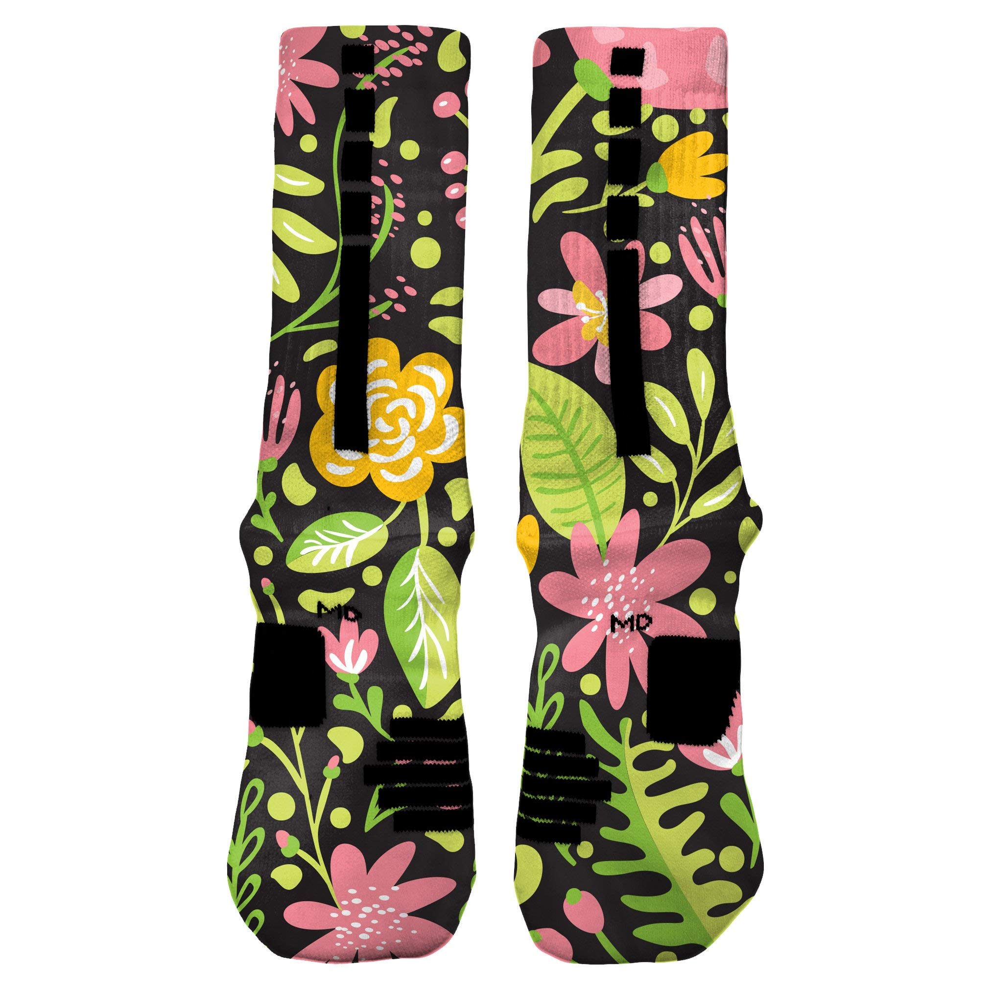 HoopSwagg Spring Floral Easter Custom Elite Crew Socks for Women & Men - Comfortable Holiday Gift for Easter, Mother's Day & Spring Fashion