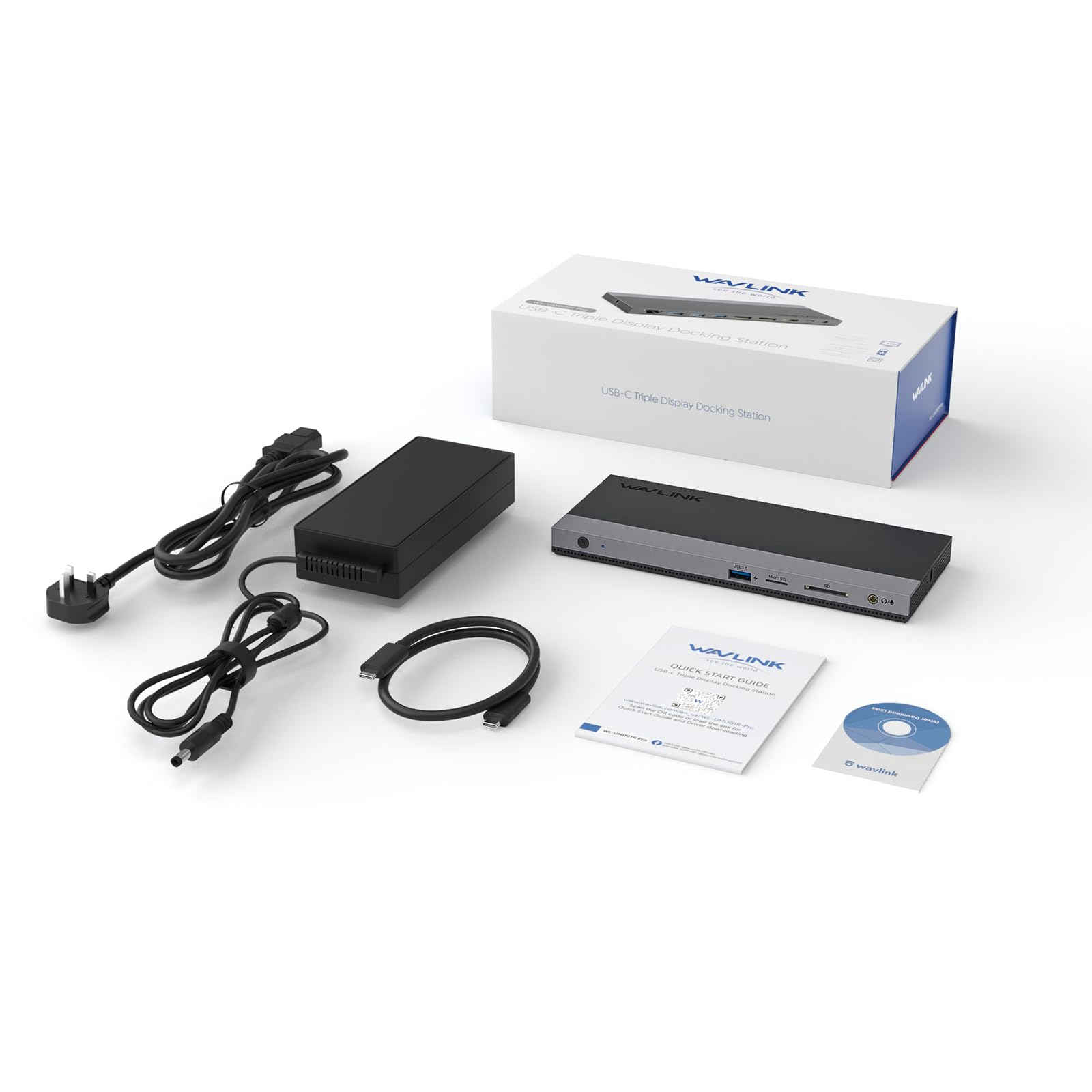 13-in-1 USB C Triple Monitor Docking Station with 100W Power Delivery, WAVLINK USB-C Hub - 2x 4K DP, HDMI, Ethernet, 4 USB 3.0, SD/TF, Audio - Perfect for Home Office, Gaming & Multi-Screen Workstations