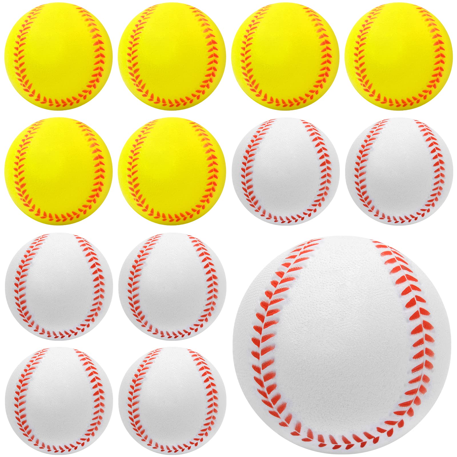 12 Pack Soft Foam Baseballs - 9 Inch Training Softballs for Catching, Throwing & Hitting Practice | Perfect for Kids, Beginners & Backyard Baseball Drills