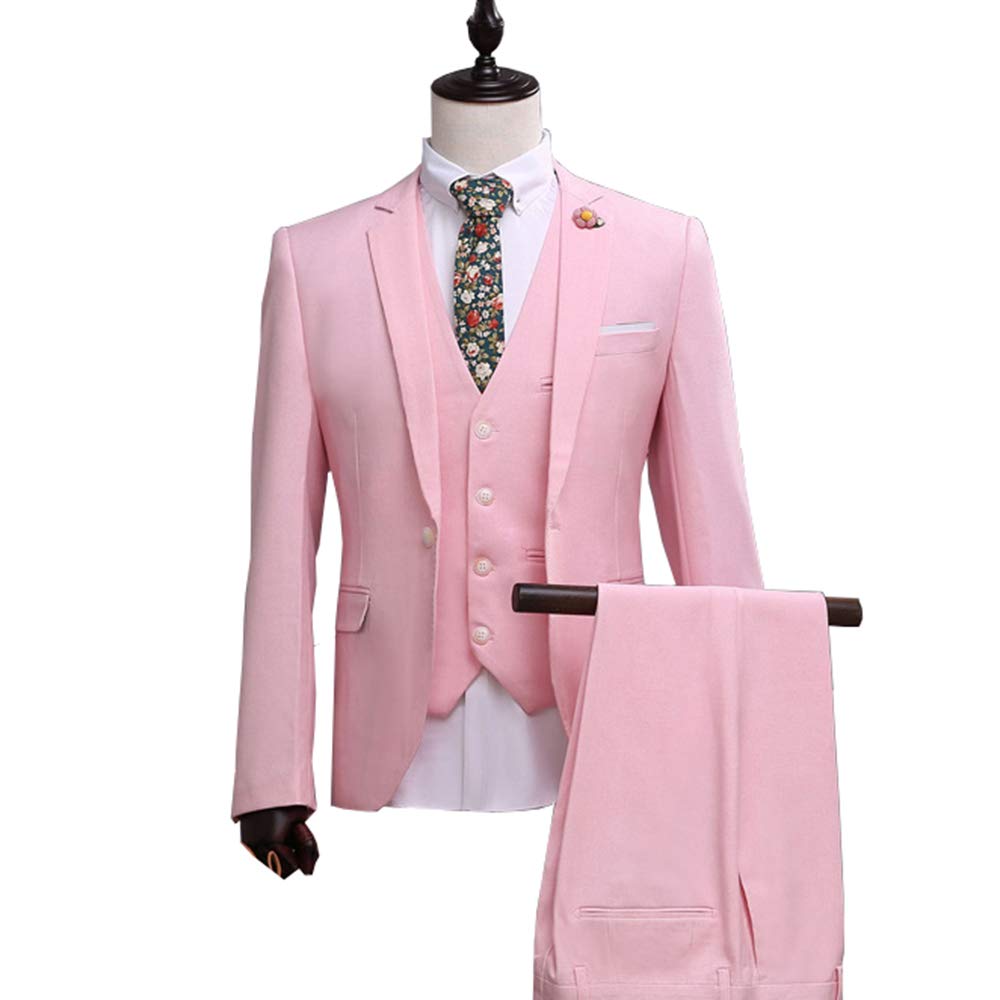 Men's Slim Fit Tuxedo Suit with Vest & Pants for Wedding & Formal Events