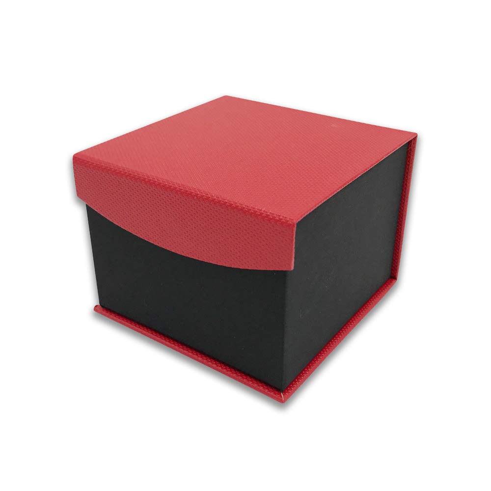 N'icePackaging - Premium Magnetic Closure Jewelry Box for Rings, Earrings, Pendants, Watches, Bracelets & Necklaces - Red/Pink/Teal with 3 Watch Pillows - Perfect for Gift Giving, Wedding Favors & Jewelry Storage (Macaw-Red)