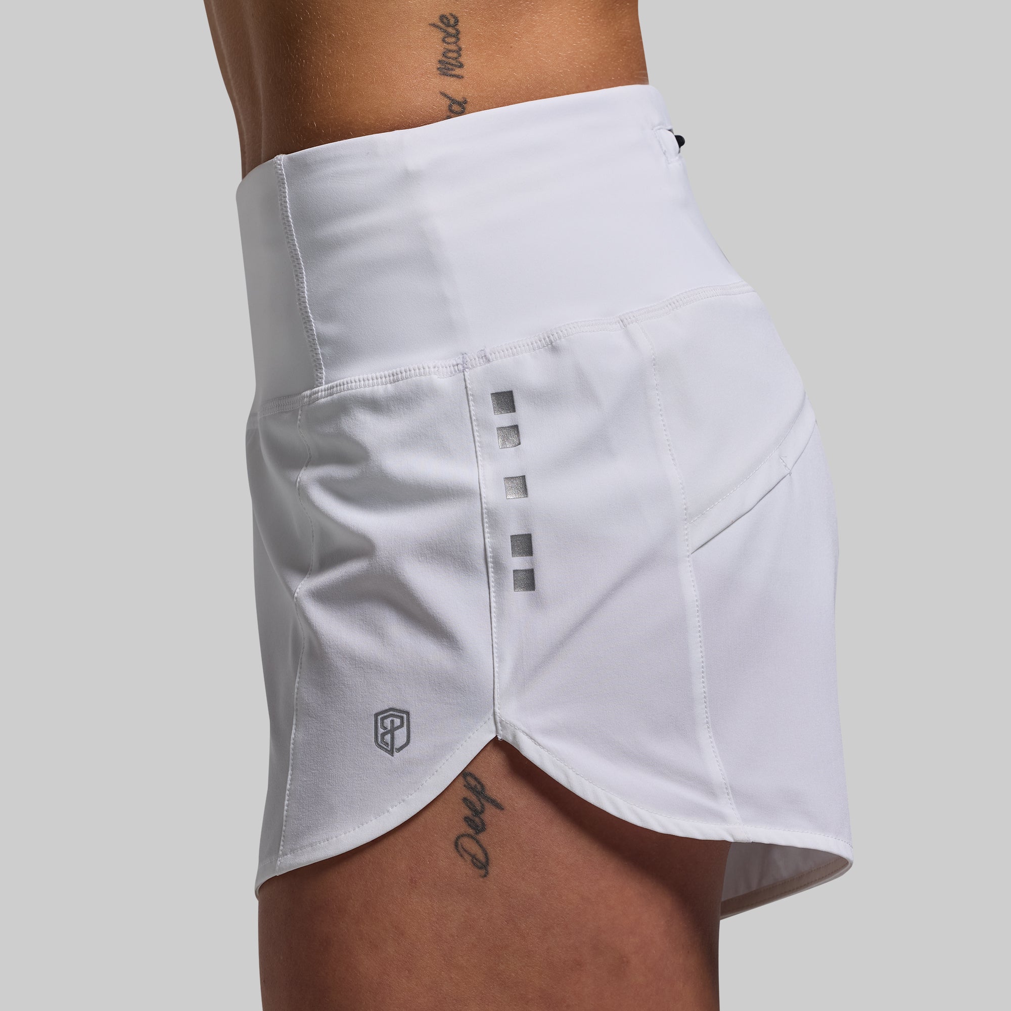 Women's High-Waisted Running Shorts - Breathable Quick-Dry Athletic Shorts for Workout & Gym - White - Perfect for Jogging, Yoga & Outdoor Activities