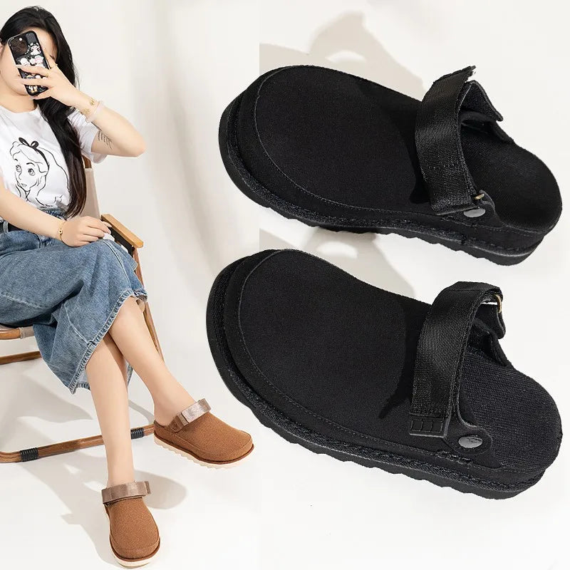 Women's Suede Mules Slippers with Cork Insole & Arch Support - Comfortable Clogs Sandals for Outdoor, Beach, Home Wear - Fashionable Slip-On Shoes for Walking & Relaxation