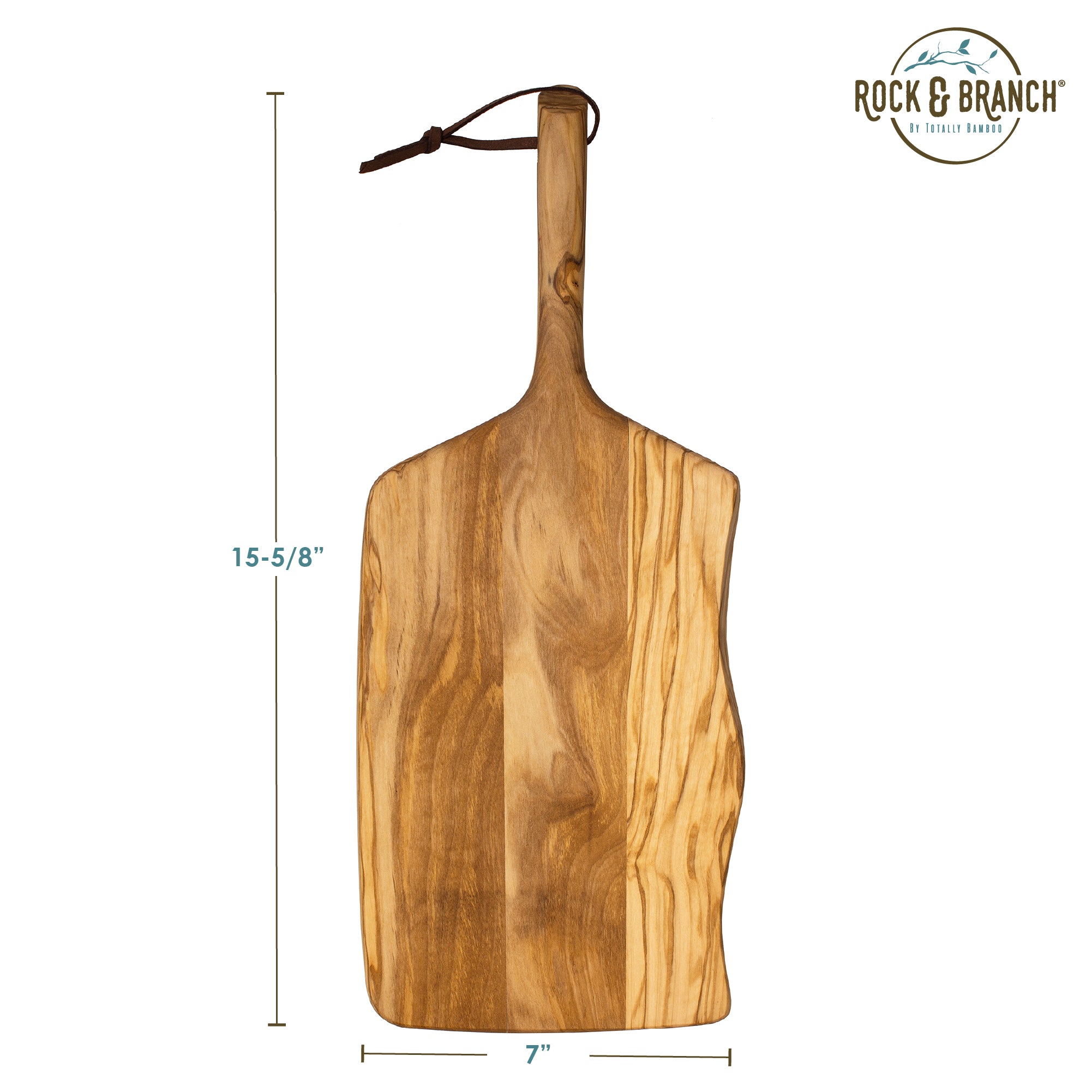 Rock & Branch® Olive Wood Charcuterie Board - Handcrafted Serving Tray for Cheese, Charcuterie & Appetizers - Perfect for Entertaining, Parties & Wine Tasting Events