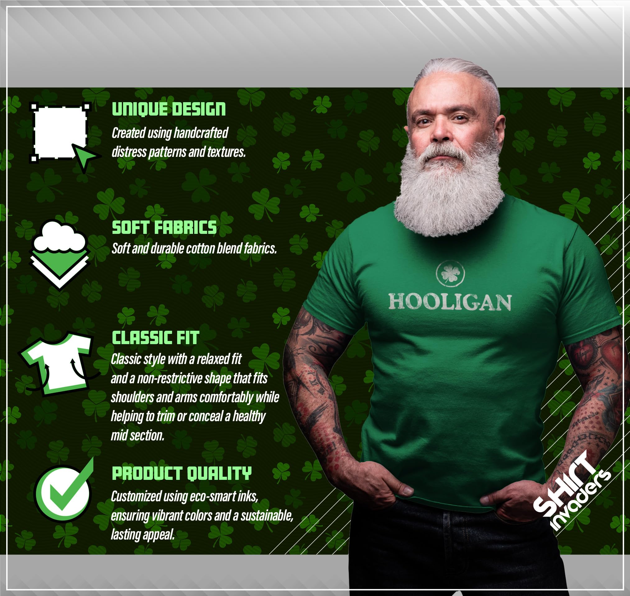 Distressed Vintage St. Patrick's Day T-Shirt - Irish Hooligan Graphic Tee for Men & Women | Pub Crawl, Irish Festival & Holiday Party Outfit