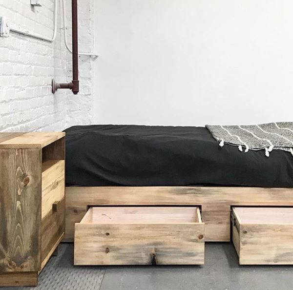 The Butte Stow Platform Bed with Storage - Queen Size Modern Bed Frame for Small Spaces - Perfect for Apartments, Dorms & Guest Rooms