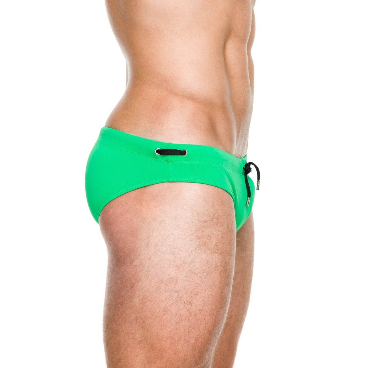 **Men's Low-Rise Push-Up Swim Briefs with Sponge Pad - Quick Dry Sport Swimwear for Competitive Swimming & Beach - US L/Asia XL (Green)**    **Usage Scenarios:** Perfect for competitive swimming, beach vacations, pool workouts, and water sports.