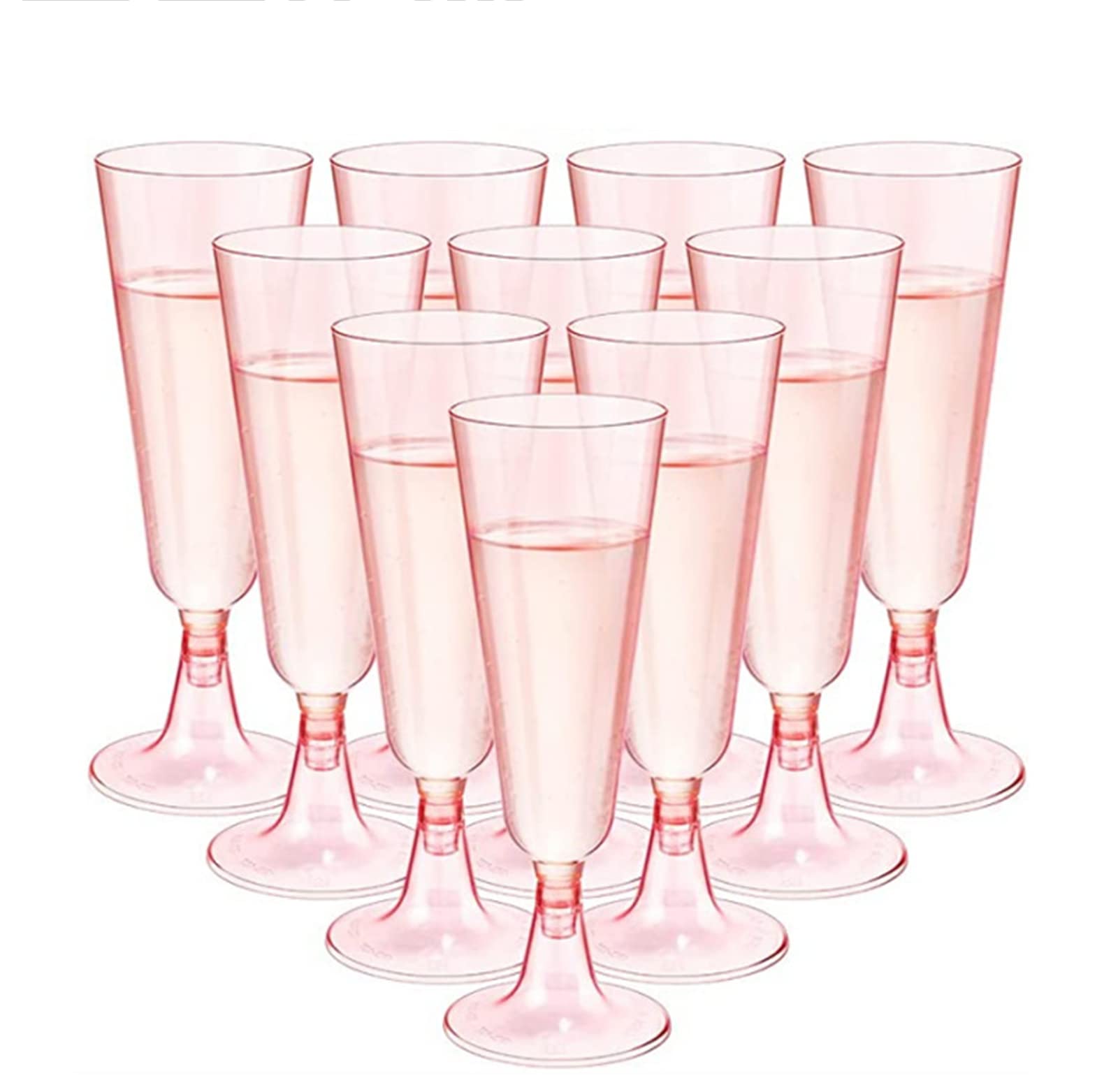 20-Pack Clear Plastic Champagne Flutes with Glitter - 5 oz Reusable Stemmed Party Cups for Wedding, Birthday & Anniversary Celebrations - Elegant Crystal-Like Cocktail Glasses for Garden Parties & Special Events