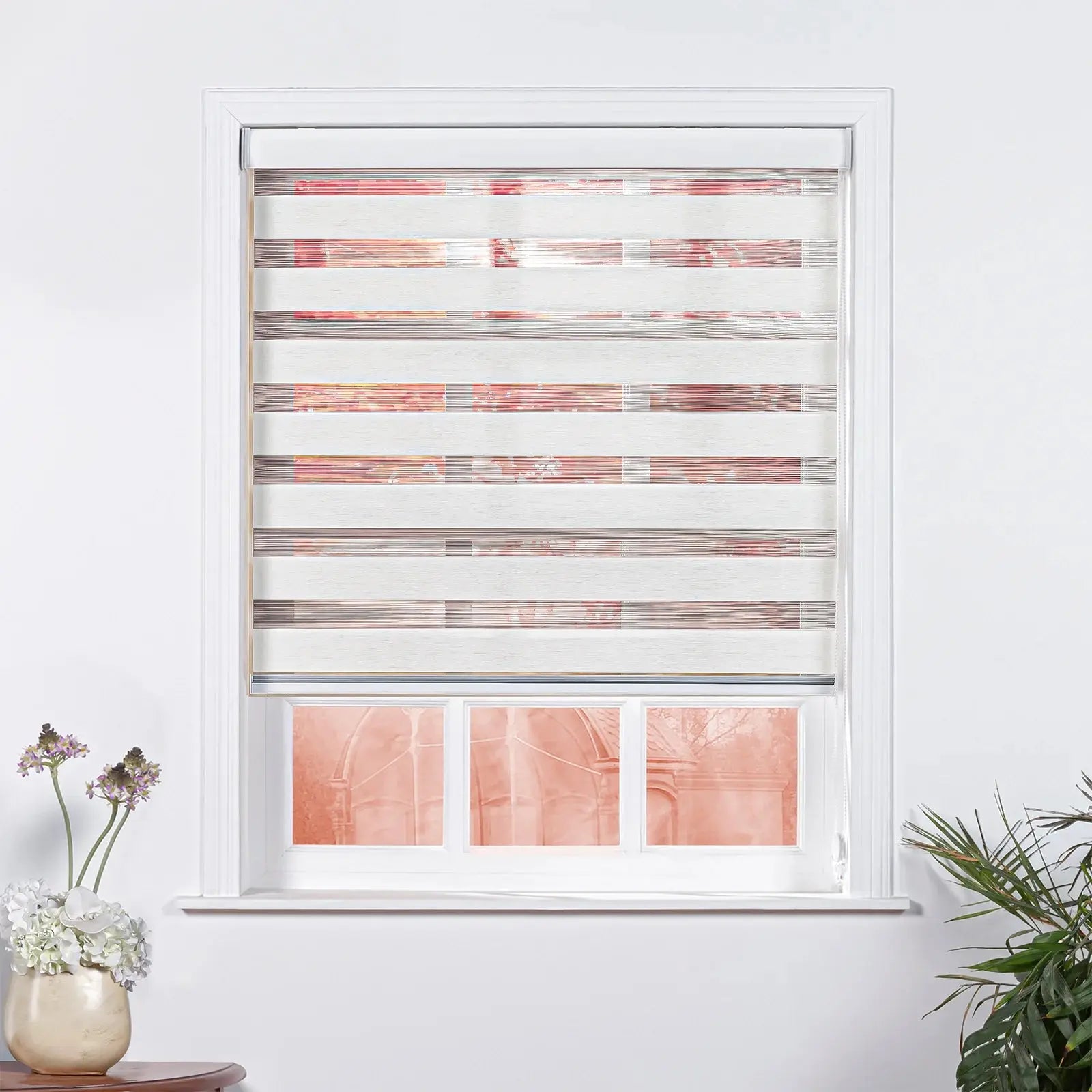 Berson Waterproof Light Filtering Zebra Shades with Loop Control - Perfect for Living Room, Bedroom, and Office Window Treatments