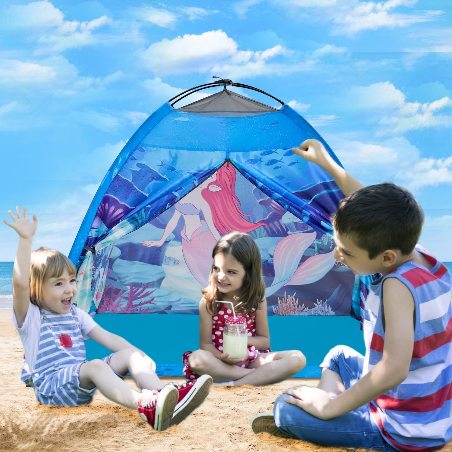 Mermaid Kids Play Tent - Indoor & Outdoor Playhouse for Children (47