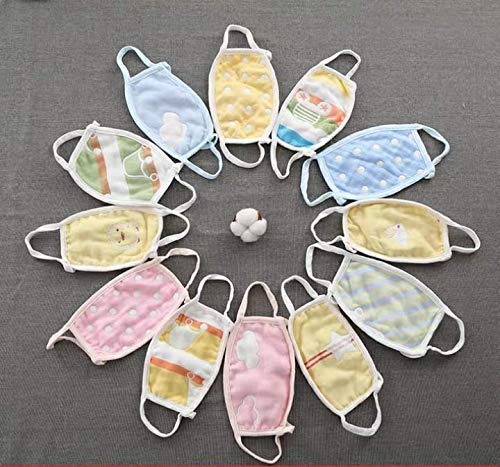 Premium Soft Cotton Kids Face Mask - Double Sided, Anti-Static, Breathable & Comfortable - 2 Pack Multi-Color Set for School, Travel & Daily Protection