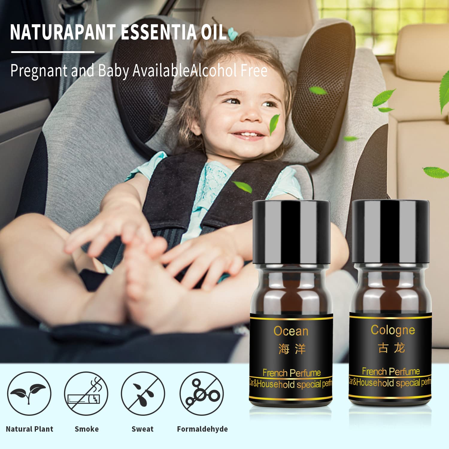 Kwak's Solar-Powered Car Air Freshener with Rotating Aromatherapy Diffuser & 4 Essential Oil Refills - Freshen Your Vehicle Naturally | Perfect for Commutes, Road Trips & Office Parking