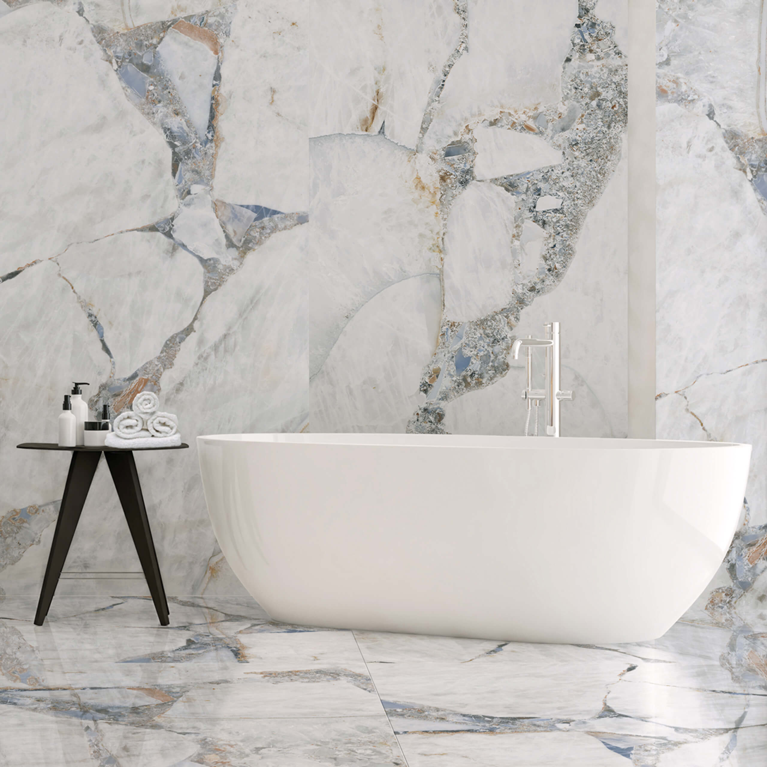 Megaslim Slab Bright Precious 2800x1200x6mm - Premium Thin Stone Panel for Modern Wall Cladding & Interior Design | Perfect for Kitchen Backsplash, Bathroom Walls, and Commercial Spaces