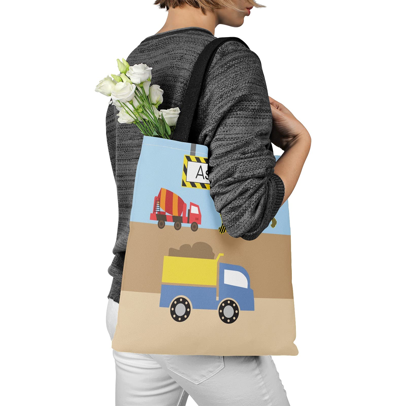 Personalized Pink Cute Canvas Tote Bags - Eco-Friendly Reusable Shopping Bags for Women, Travel, School & Work - Perfect Gift for Friends & Family - Great for Groceries, Beach Trips & Daily Use