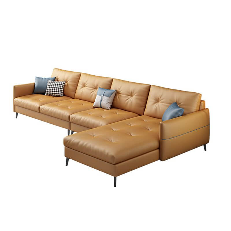 Premium Stain-Resistant Sectional Sofa with Tufted Split Back - Perfect for Living Room, Lounge & Family Gatherings