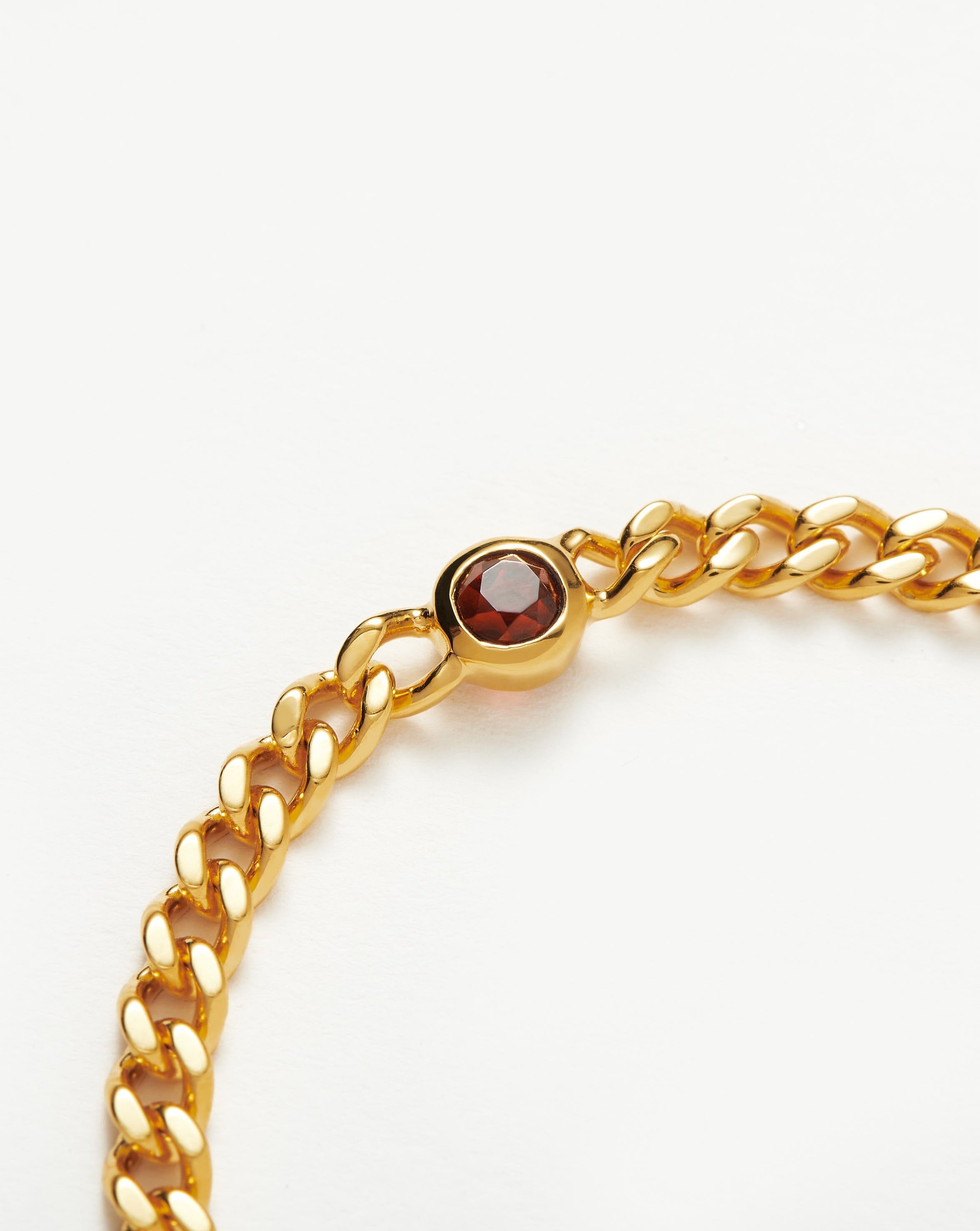 January Birthstone Garnet Bracelet | 18k Gold Plated Vermeil Jewelry for Women | Perfect Gift for Birthday, Anniversary & Special Occasions